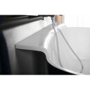 NIGRA Freistehende Gussmarmor-Badewanne 158x80x45cm, schwarz/weiss