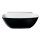 NIGRA Freistehende Gussmarmor-Badewanne 158x80x45cm, schwarz/weiss