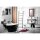 NIGRA Freistehende Gussmarmor-Badewanne 158x80x45cm, schwarz/weiss