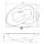 Raumspar Badewanne 150x105x45cm, CIDLINA, links, weiss