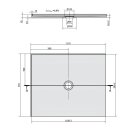 MIRAI Gussmarmor - Duschwanne, Rechteck 110x90x1,8cm, links, weiss