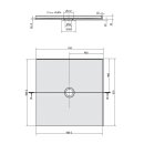 MIRAI Duschwanne, Quadrat 90x90x1,8cm, weiss