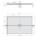 MIRAI Gussmarmor - Duschwanne, Rechteck 120x80x1,8cm, links, weiss