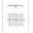 MIRAI Gussmarmor - Duschwanne, Rechteck 100x80x1,8cm, links, weiss
