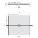 MIRAI Gussmarmor - Duschwanne, Rechteck 100x90x1,8cm, links, weiss
