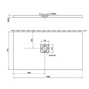 FLEXIA Gussmarmor-Duschwanne 130x70x3cm,
