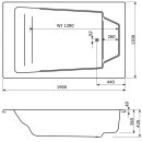 2-Personen-Badewanne Zenpool Model Milena, 190x120cm, RAL Farbe nach Wunsch