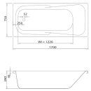 Rechteck-Badewanne Zenpool Model Olivia, 170x75cm, RAL Farbe nach Wunsch