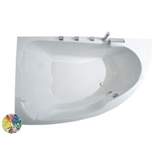 Raumspar-Badewanne Zenpool Model Amira, 180x130cm LINKS, RAL Farbe nach Wunsch
