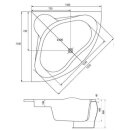 Eck-Whirlpool Zenpool Model Carol, 140x140cm