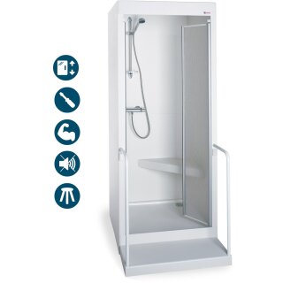 Grumbach Fertigdusche SENIOR 90x90cm, Boiler und Pumpe möglich