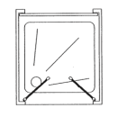 mit Kunstglas-Flügeltür