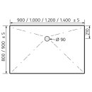 HSK MARMOR-POLYMER-DUSCHWANNE Rechteck 80x100cm, plan
