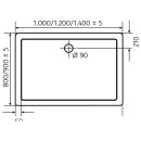 HSK MARMOR-POLYMER-DUSCHWANNE Rechteck 90x140cm, super-flach